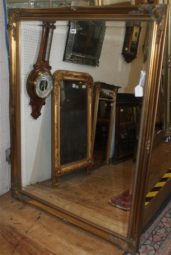 Modern gilt framed rectangular wall mirror